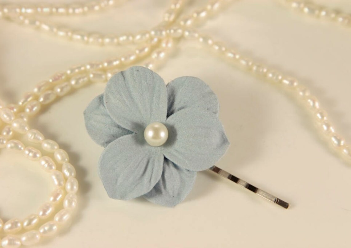 Blue Flower Hair Pins - wide 2