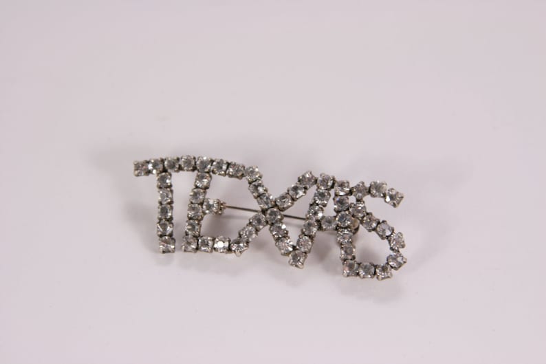 Texas Brooch Imitation Diamond Clear Rhinestones Vintage Brooch Pin City Logo Pin