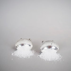 Pair of Salt Dishes, Antique EP Silver, Vintage, Ball Feet, Table Salt, 6/3cm