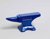 1960 39 s Vintage Blue Enamel Anvil Paperweight - 12x5.5cm