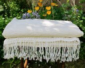 Luxury Wool and Egyptian Cotton Berber Bath Towel - Cream - 180 x 95cm