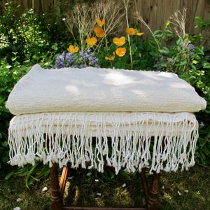 Luxury Bath Towel Hand Woven in Morocco with Berber Wool and Egyptian Cotton - Cream - 180 x 95cm Bathroom, Interior