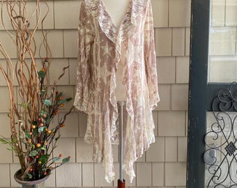 Lace Star Cardigan: Vintage Boho Kimono - Plus Size Resort Wear