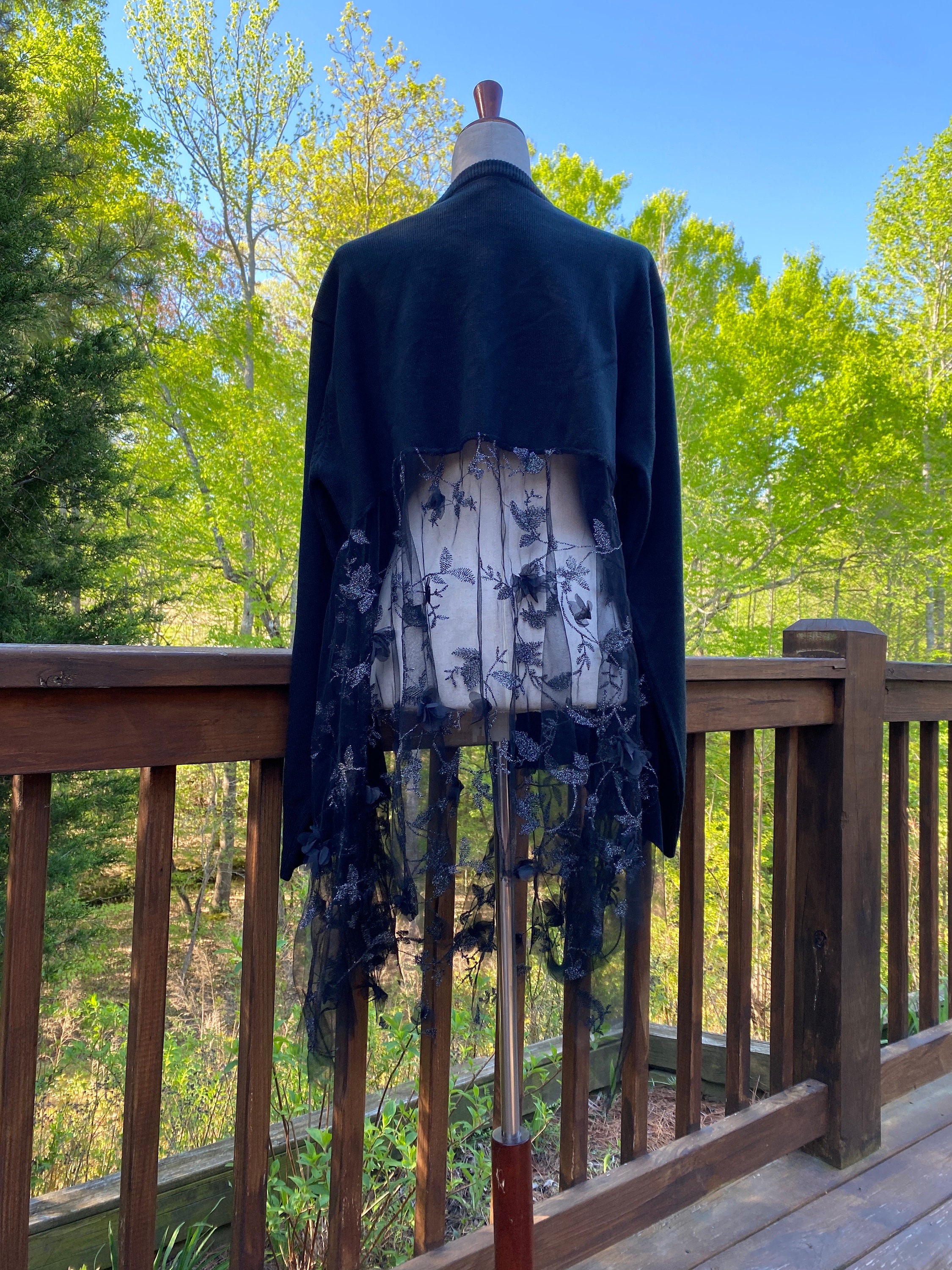 Stevie Nicks Cardigan With Tulle, Embellished Cardigan, Plus