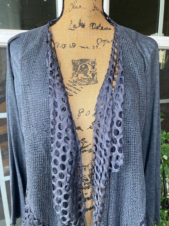 Plus Size Stevie Nicks Style Black Sweater Boho Chic Cardigan