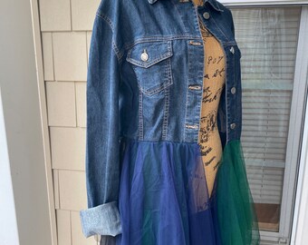 Poshmark Tulle Original Clothing Coat Denim Jacket With Ruffle