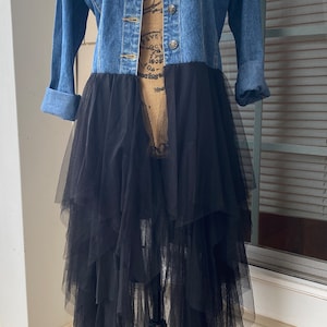Western Boho Denim Jacket With Tulle Skirt Fairy Country Chic Etsy