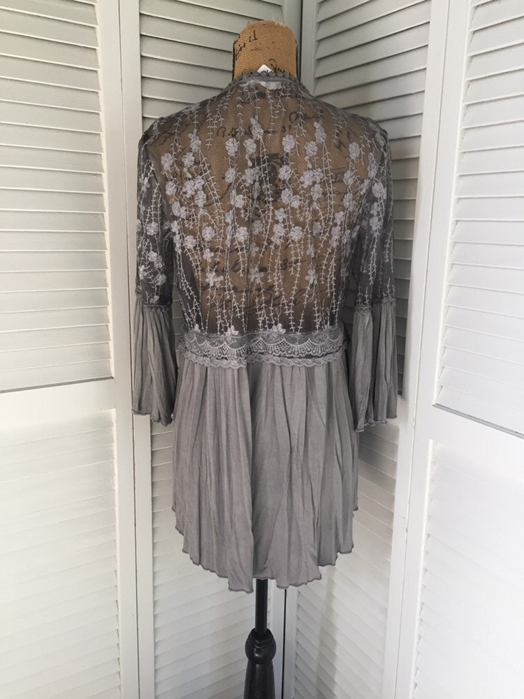 Stevie Nicks lace and jersey cotton jacket | Etsy