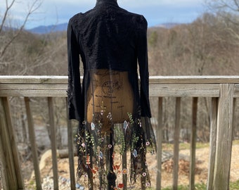 Bohemian Lace Tulle Cardigan, Stevie Nicks Style, Plus Size