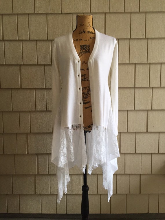 Plus Size Lace Cardigan Sweater Duster 