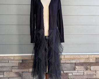 Black Tulle Duster Cardigan: Stevie Nicks Style, Plus Size Boho
