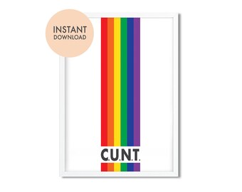 LGBTQ Pride Rainbow Stripes-kunstposter (direct downloaden)