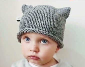 Bonnet Chat pour enfant / Super Héros // Disponible en différentes couleurs // 10 - 18 Mois