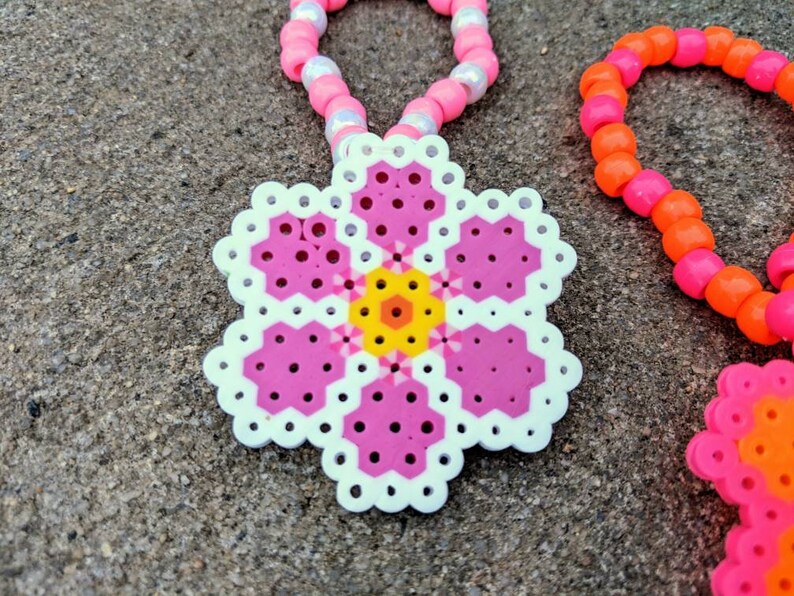 Assorted 5 pack of flower Perlers on Kandi Bracelets Assorted Etsy