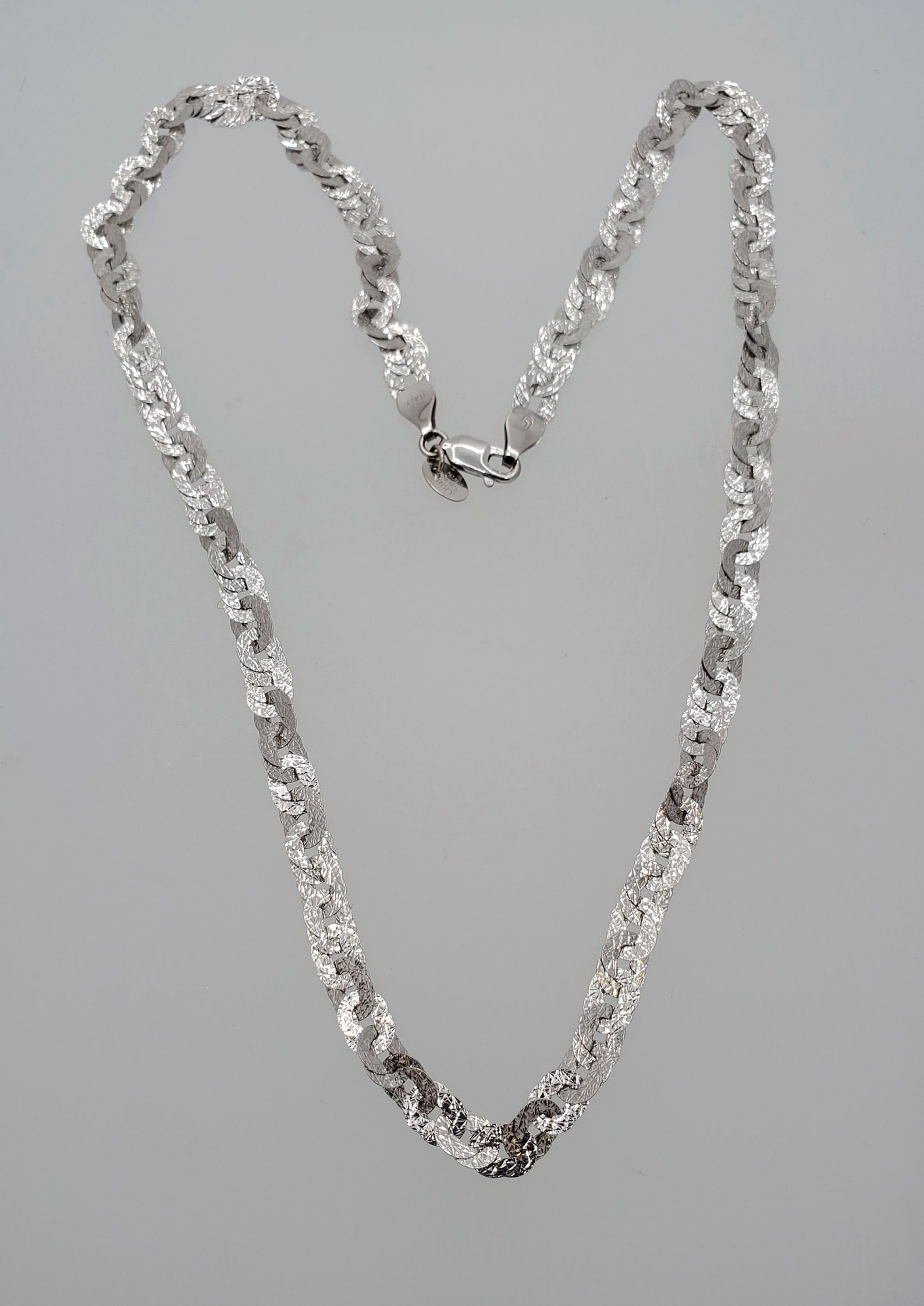 Vintage 14k white gold necklace Italian gold made in Italy Etsy