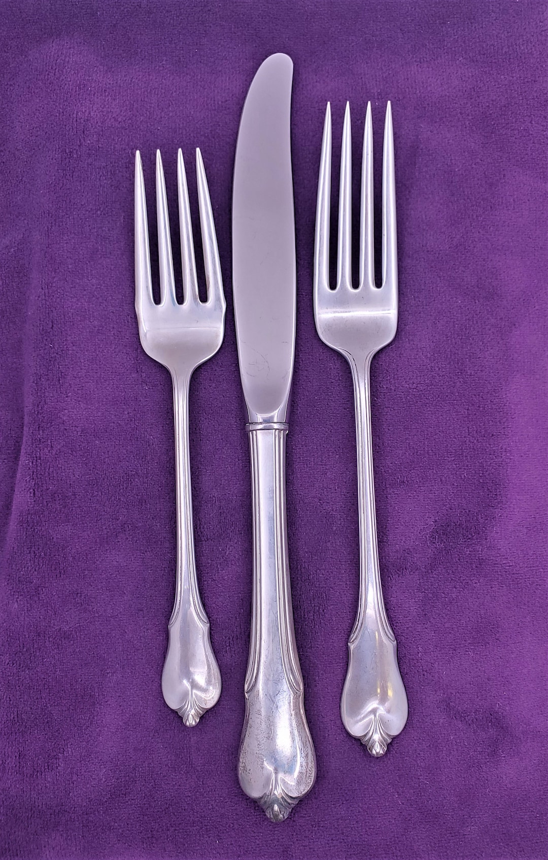 Grand Colonial by Wallace Sterling Silver Fork and Knife Set, Sterling