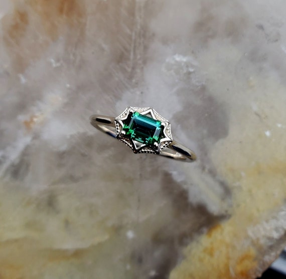Art deco cheap tourmaline ring