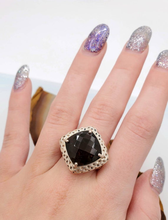 Smoky quartz ring sterling silver discount
