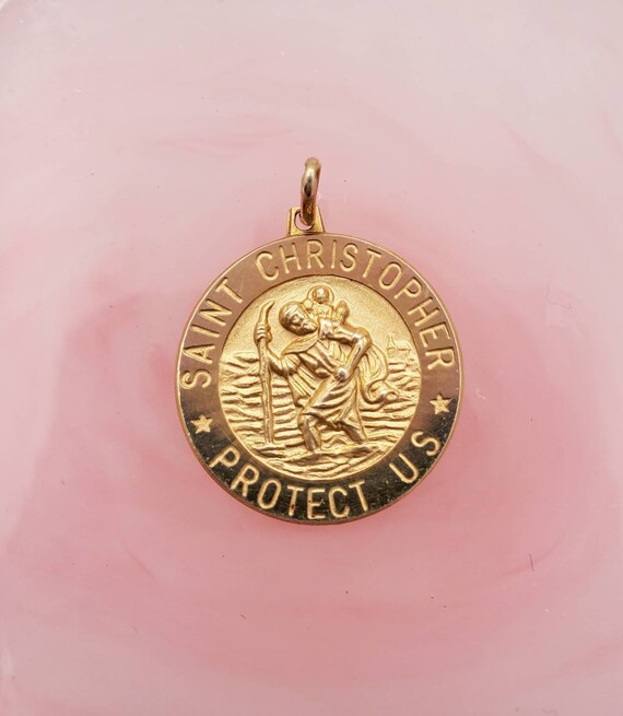 Vintage Saint Christopher Pendant 14k 