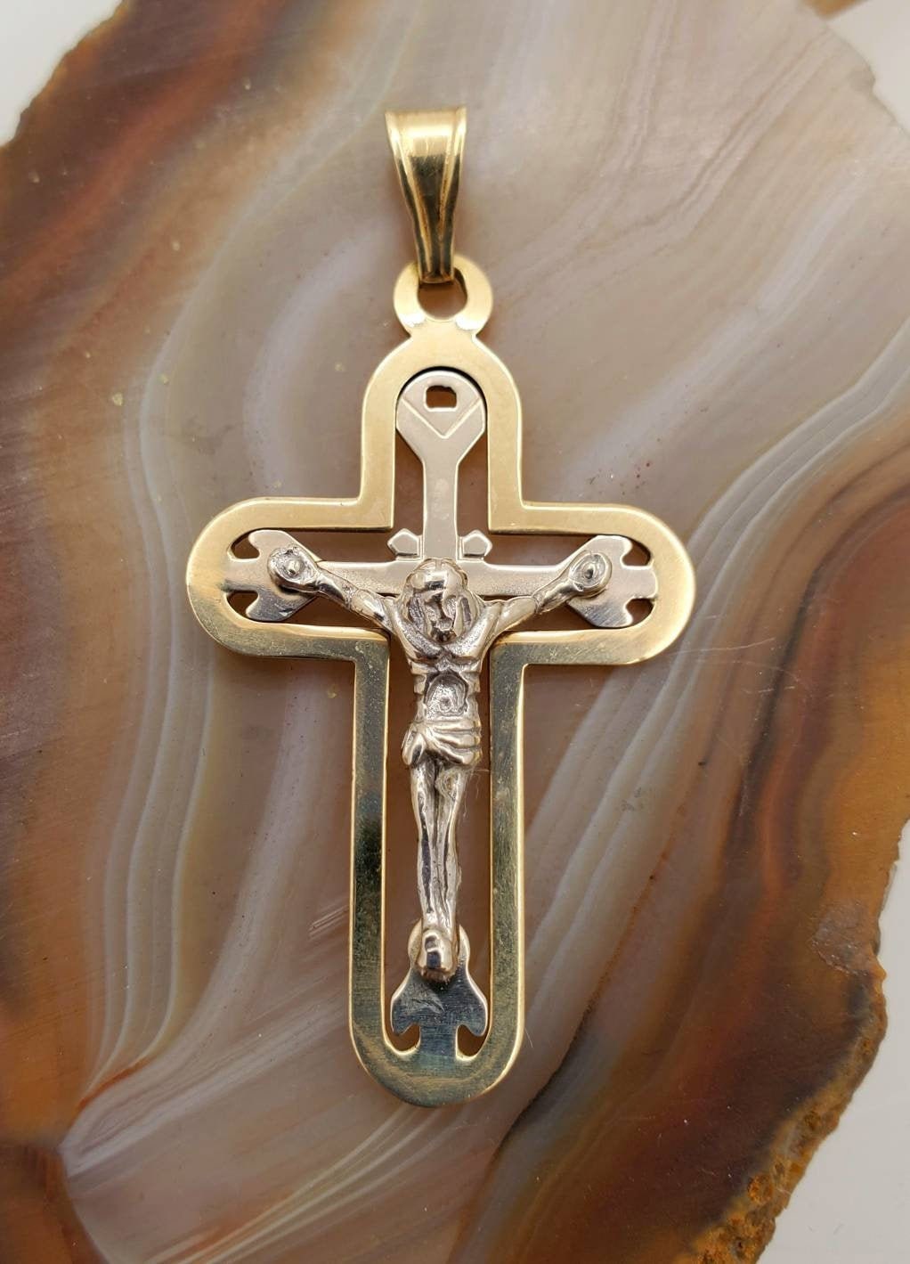 Vintage 14k Gold Crucifix Pendant 14k 