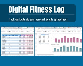 Fitness Tracker Spreadsheet - Google Doc oder Excel Workout Log - Siehe Fortschritt Wöchentlich & Monatlich - Persönlicher digitaler Download