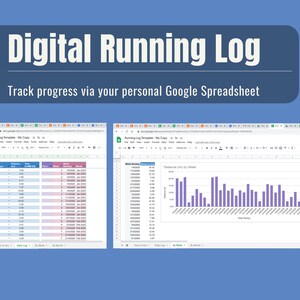 Running Tracker Spreadsheet Log - Daily, Weekly, Monthly Tracking - Google Doc Microsoft Excel Digital Download