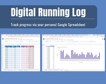 Running Tracker Spreadsheet Log - Daily, Weekly, Monthly Tracking - Google Doc Microsoft Excel Digital Download