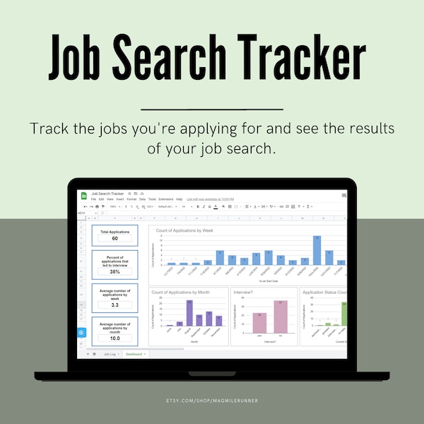 Excel Spreadsheet for Job Etsy