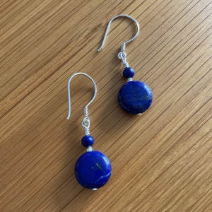Lapis Lazuli Sterling silver drop gemstone earrings