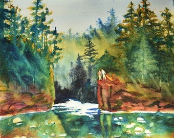 Original Painting of Minnesota River Landscape from a David Smith Class