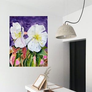 Desert Primrose with Dewdrops Fine Art Print from my Painting Original Watercolor image 2