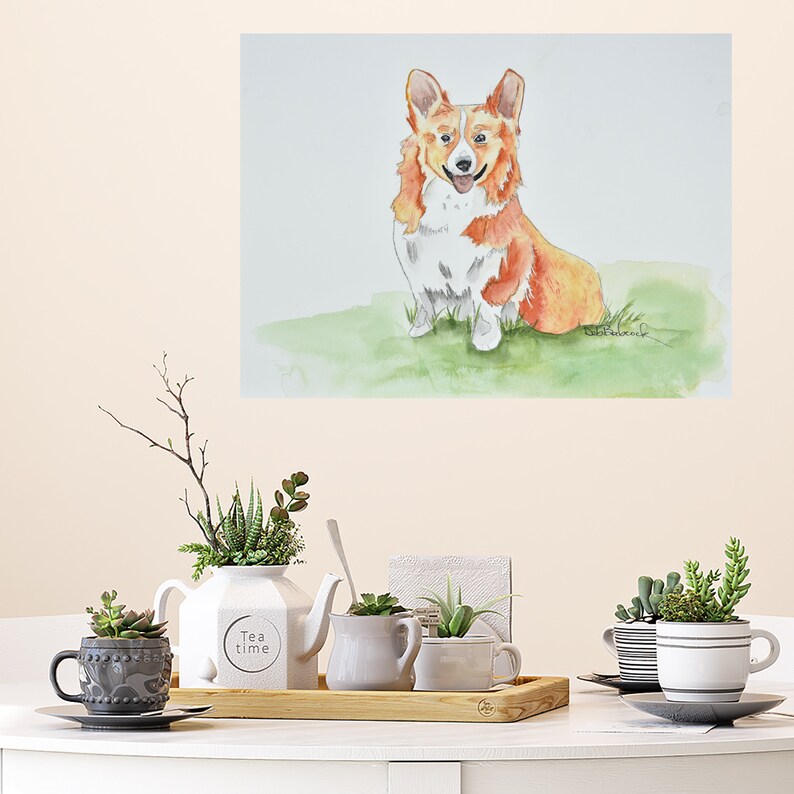 CORGI original watercolor painting image 2