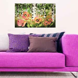 Fine Art print of Aspen Trees and Poppy Flowers image 4