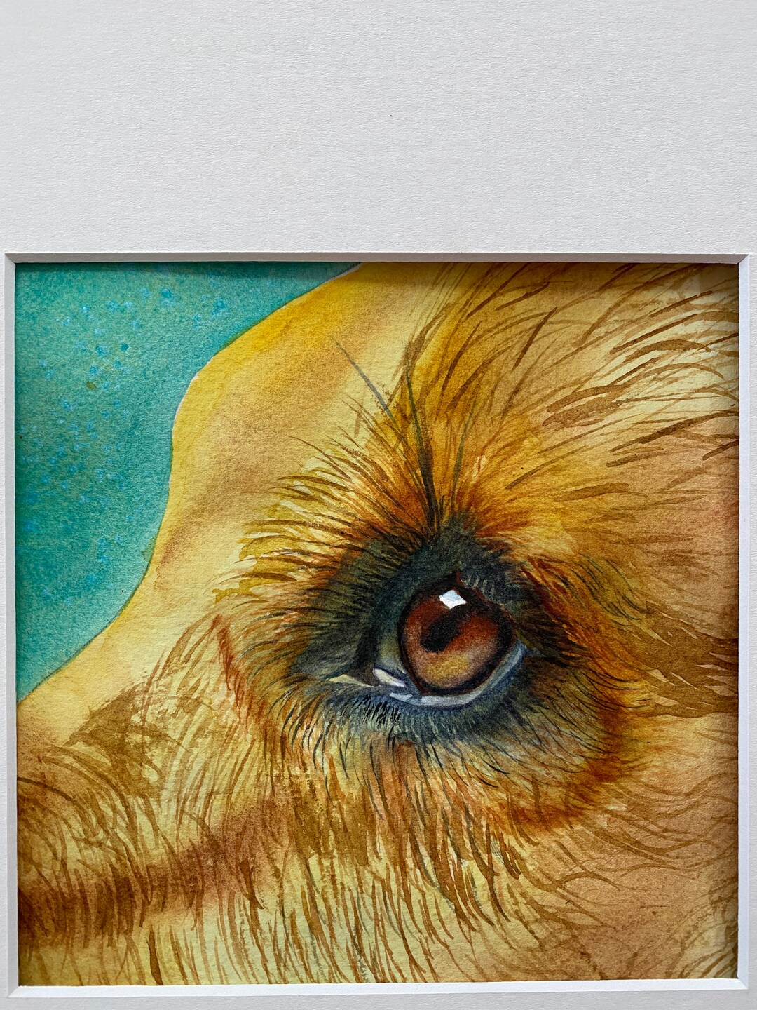 Dog Eye Painting. Watercolor Golden Retriever Painting. - Etsy