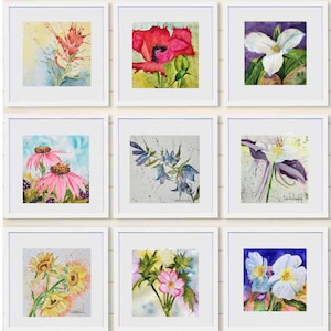 Colorado Wildflower Gallery Wall Prints: Botanical Watercolor Paintings of Native Blooms