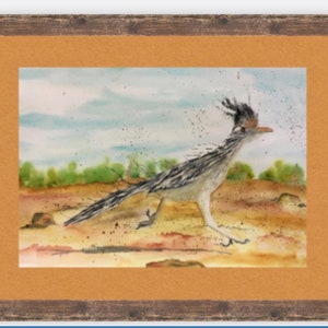Print of Roadrunner from my Painting Original Watercolor, Desert Southwestern Decor, Southwest Art Bird Wall Art, Road runner bird image 4