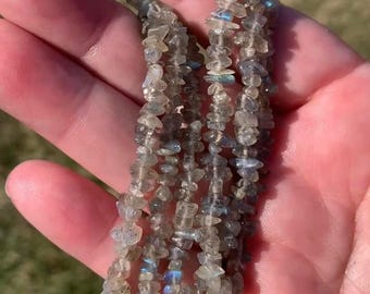 Labradorite Chip Beaded Necklace
