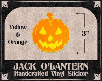 Jack O’Lantern #1 Yellow and Orange Layered Permanent Vinyl Sticker Decal