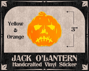 Jack O’Lantern #4 Yellow and Orange Layered Permanent Vinyl Sticker Decal