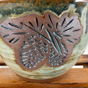 Pinecone Batter Bowl with Wire Whisk, Stoneware Mixing Bowl, Ready to Ship! image 2