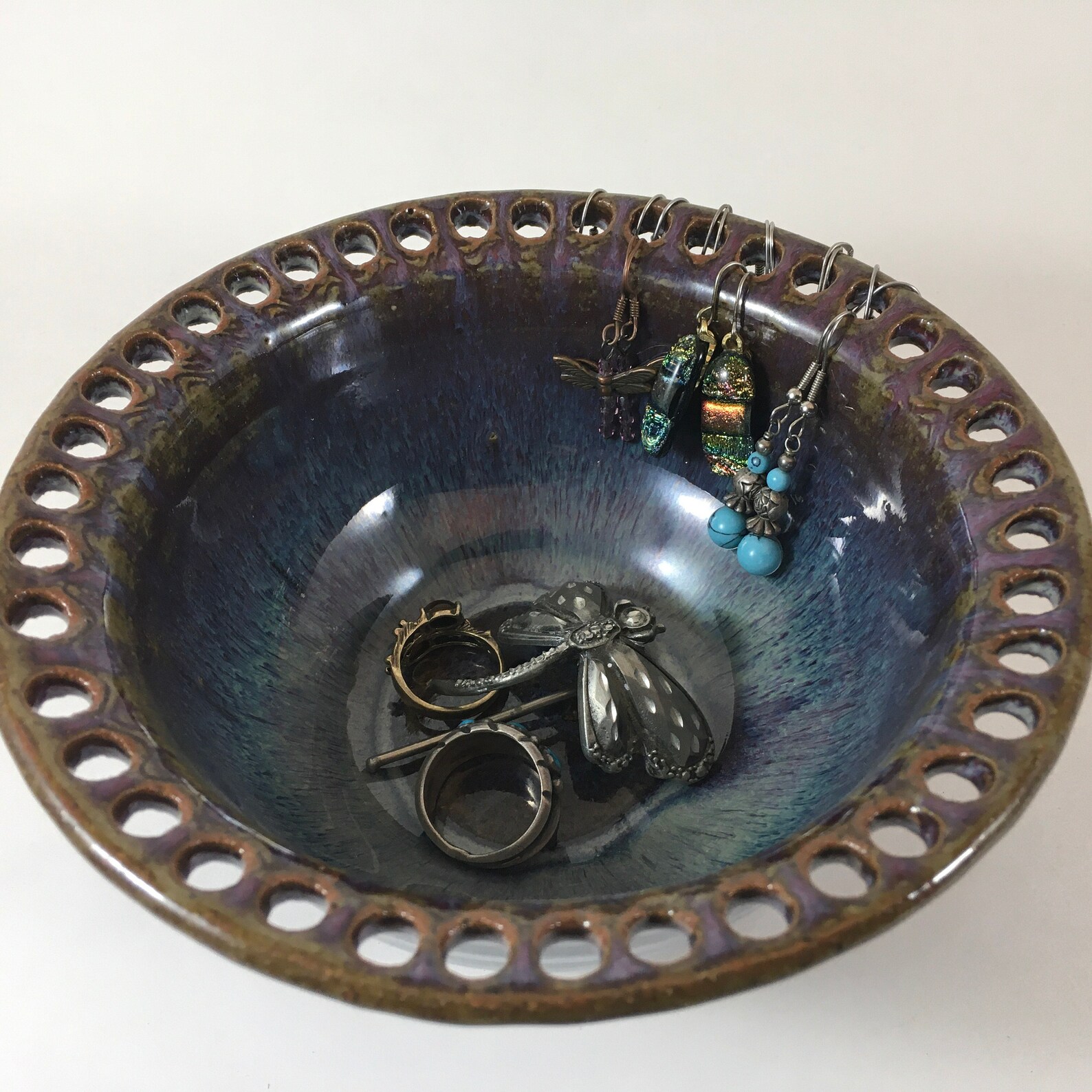 Pottery Earring Holder Ceramic Jewelry Bowl Pottery Earring Etsy