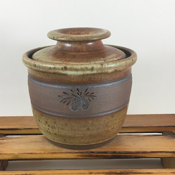 Pinecone Butter Keeper, Pottery French Butter Crock, In Stock and Ready to Ship!