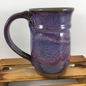 Purple Pottery Mug, Handmade 18 Ounce Stoneware Mug, Ready to Ship!