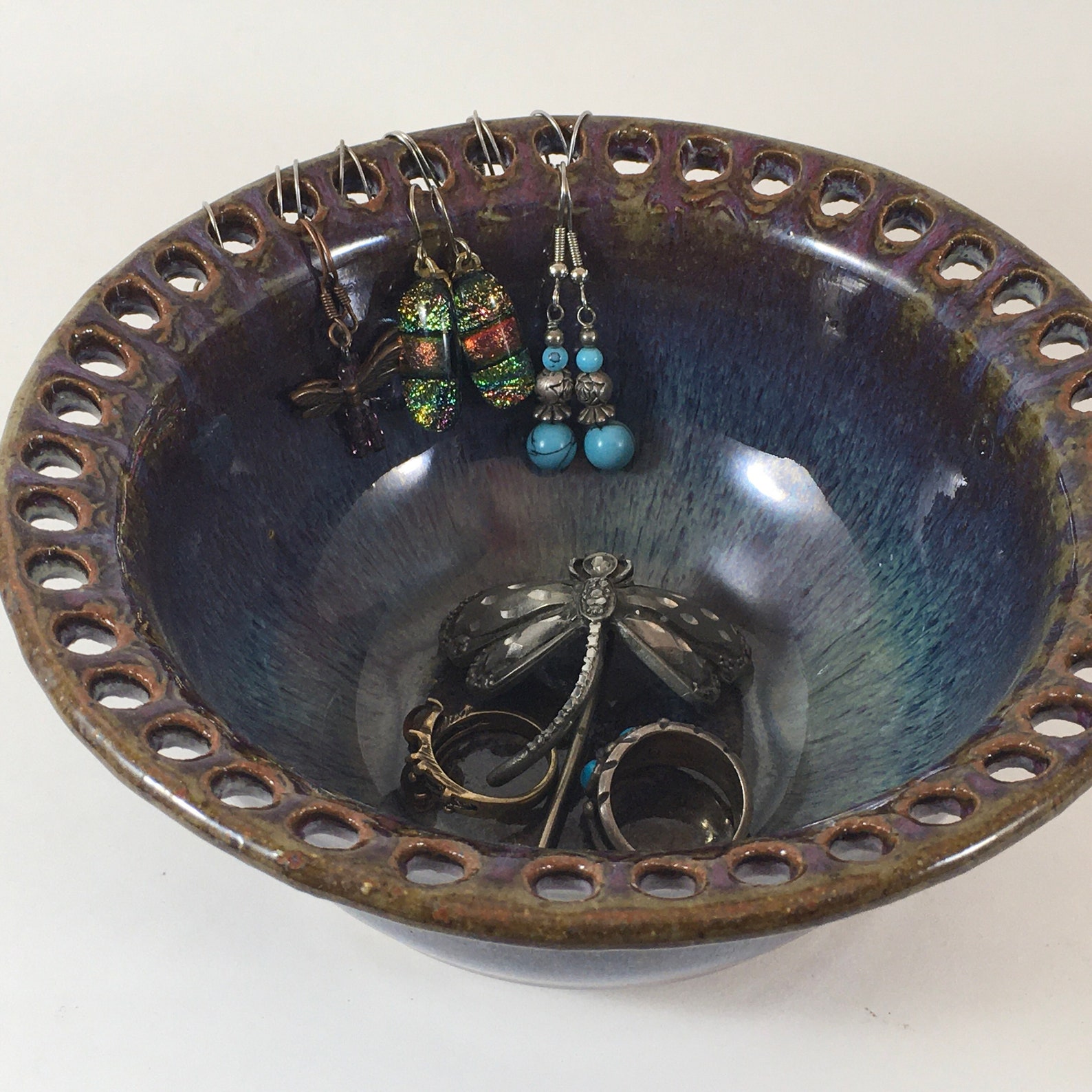 Pottery Earring Holder Ceramic Jewelry Bowl Pottery Earring Etsy