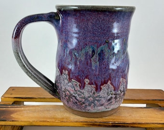 18 Ounce Pottery Mug, Colorful Ceramic Coffee Mug, Ready to Ship!