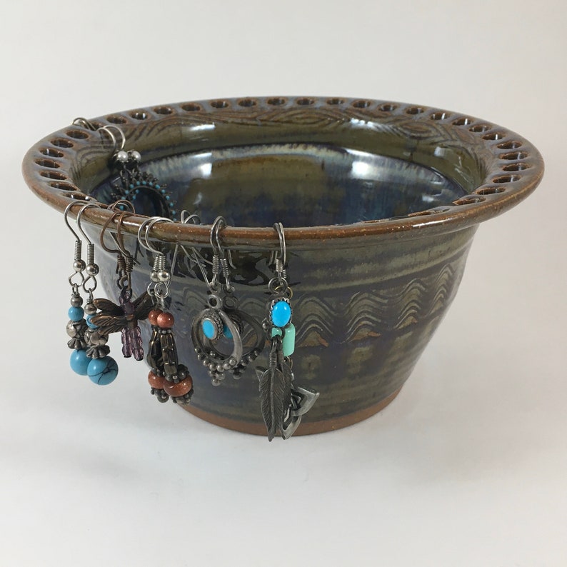 Jewelry Organizer Pottery Jewelry Bowl Earring Holder Etsy