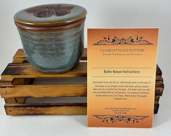 Pottery French Butter Keeper, Pinecone Butter Holder, Ceramic Butter Caddy, Ready to Ship!