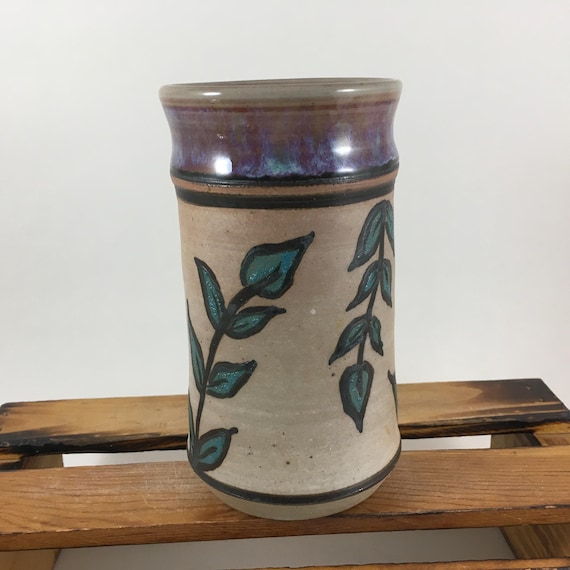 12 Ounce Soda Fired Sgraffito Pottery, Clay Drinking Vessel, Ready to Ship!