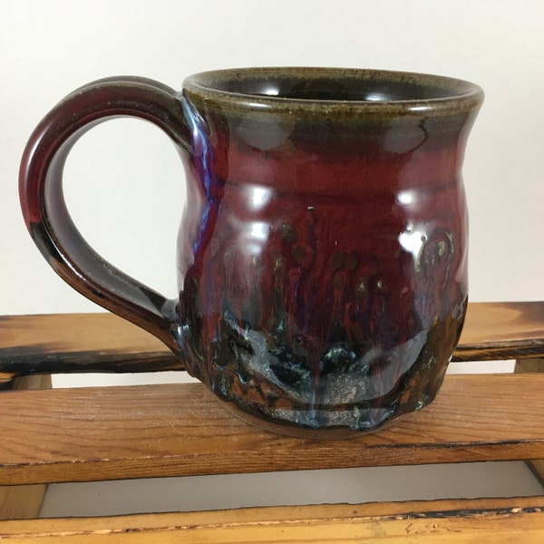 10 Ounce Pottery Mug, Colorful Stoneware Mug, Coffee Cup, Unique Mug, Ready to Ship!