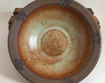 Pottery Bowl, Ceramic Salad Bowl, Stoneware Bowl, Pinecone Serving Dish, Ready to Ship!